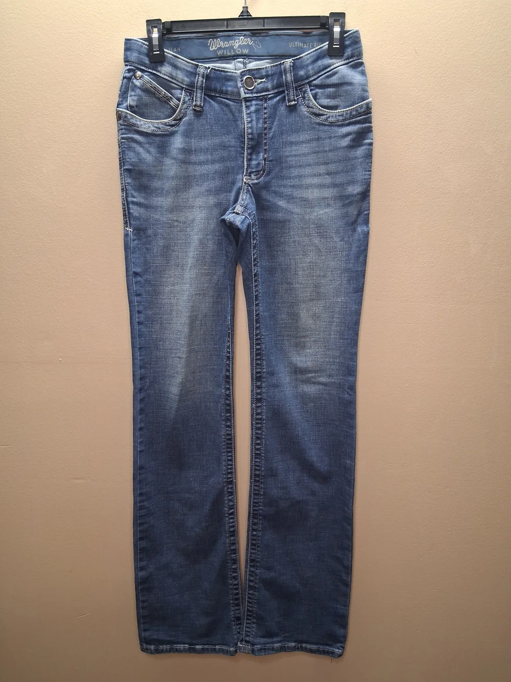 Wrangler Willow Ultimate Riding Jeans Women's 5x34 Blue Bootcut Stretch 10WRW60D - Picture 2 of 10